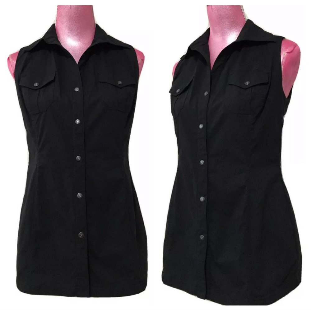 Anatomie Travel Vest Sleeveless Snap Front Top